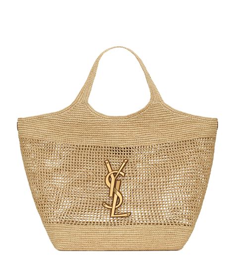 st laurent beach bags raffia.